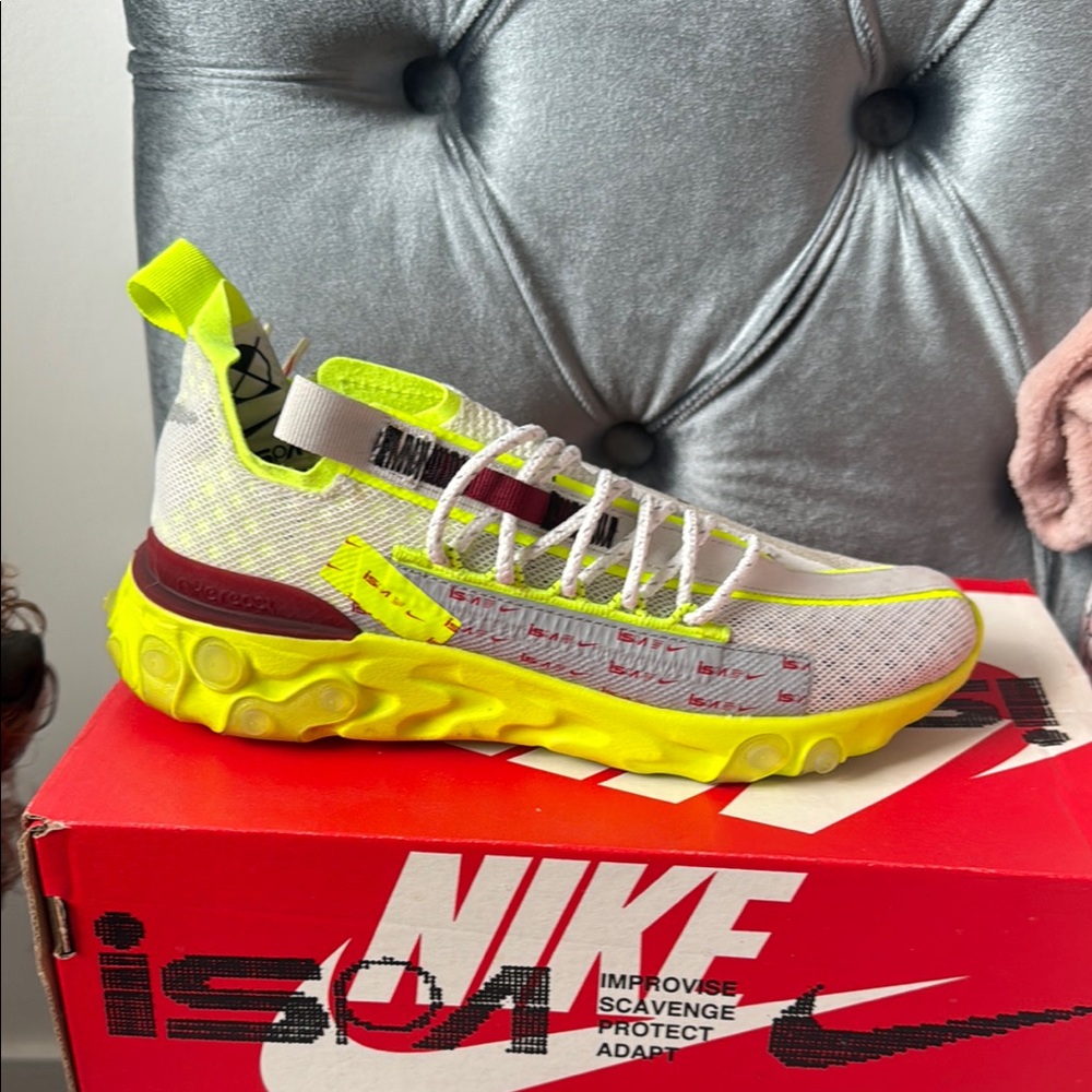 Nike Gray and Yellow Sneakers with Bold Design